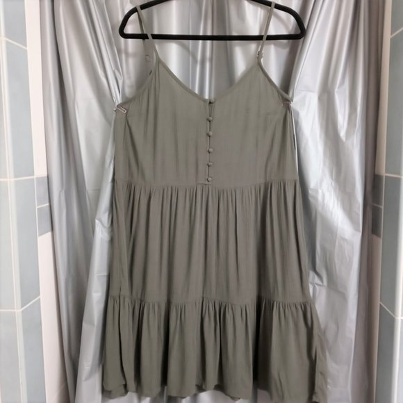 Women Army Green Mid Length Summer Dress - Picture 1 of 5